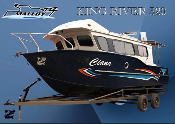 Lancha Malloy em duralumnio modelo KING RIVER 320 - p/gua doce