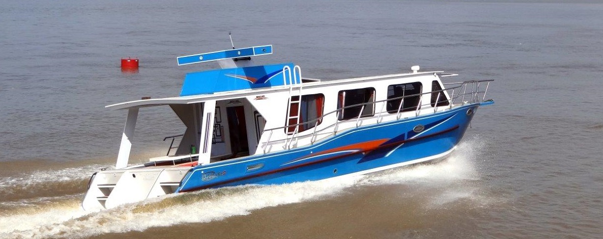 Lancha cabinada de duralumnio Malloy Class de 35 at 47 psp/ gua doce